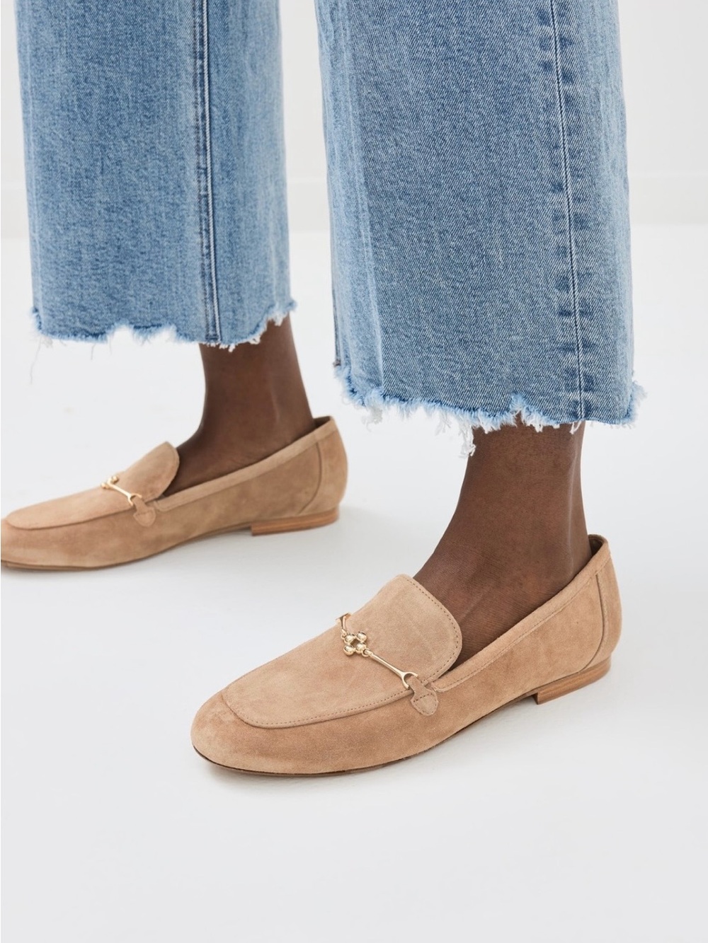Larroude Katherine Loafers 8.5 suede peanut